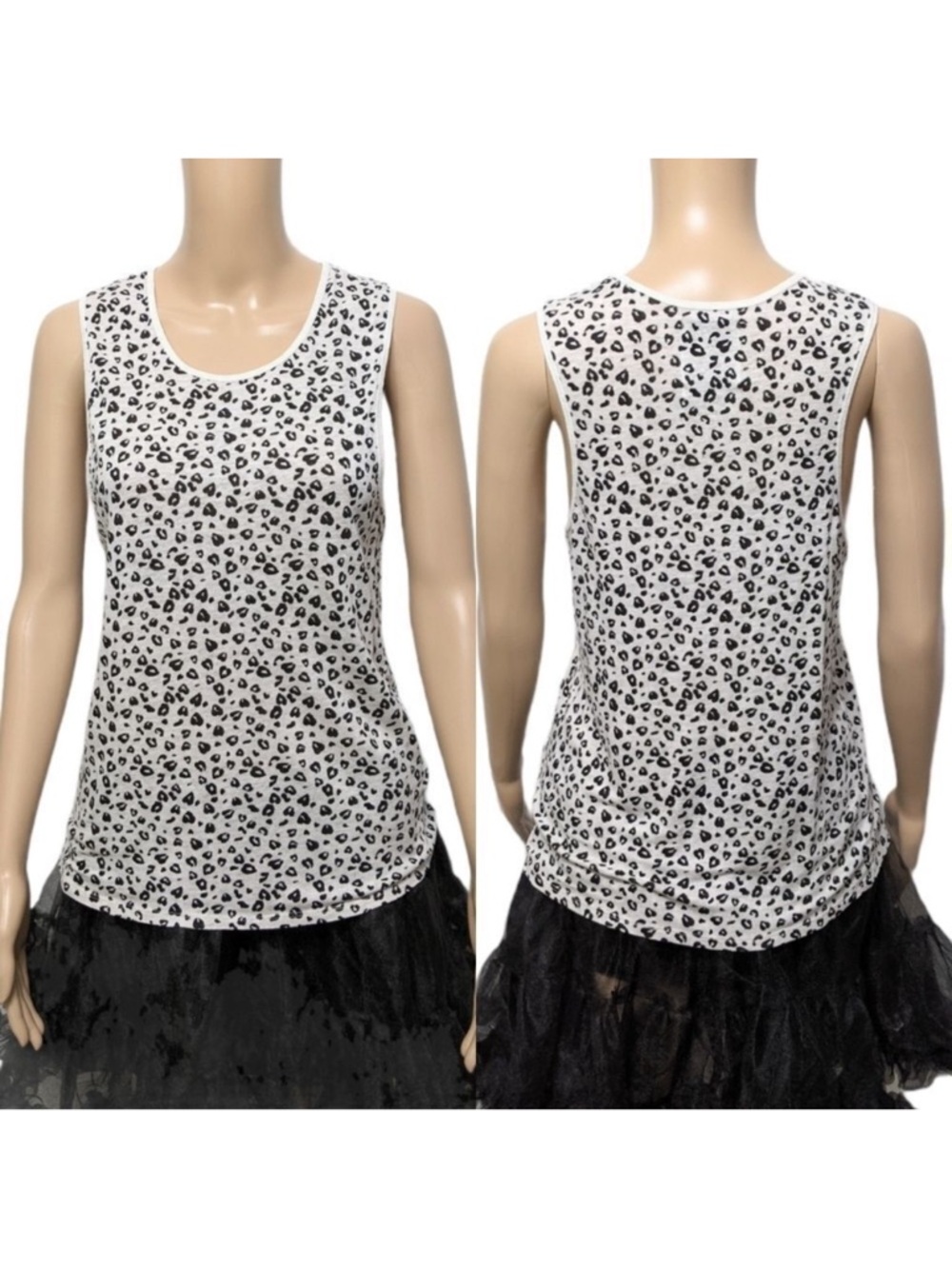 ZOE KARSSEN 100% Linen Animal Print Tank Top M